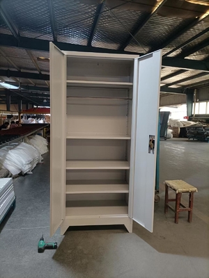 Two Doors Metal Wardrobe Locker Steel Storage Cabinet