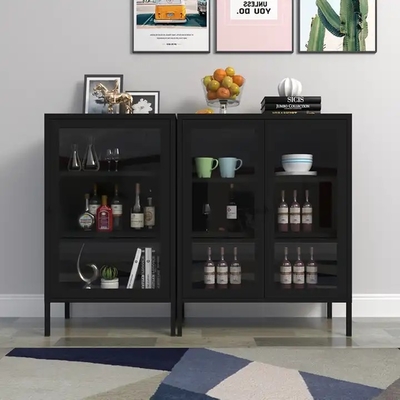 Colorful Bookcase Home Office Corner Storage Cabinet With Double Doors
